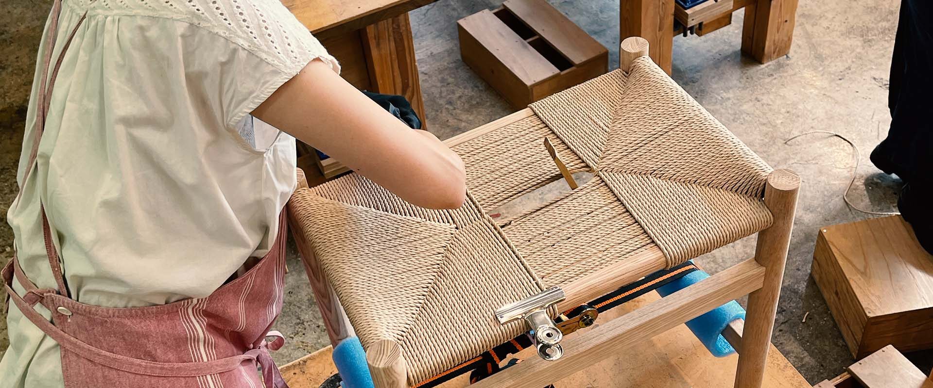 ペーパーコード座編み(封筒編み)のワークショップ 2024年8月15日